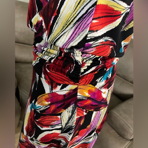 VIBRANT Patterned Sleeveless Keyhole Dress by Valerie Bertinelli Sz 6 - Picture 7 of 9